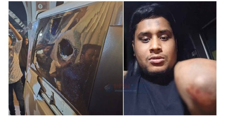 হাসনাত আব্দুল্লাহর গাড়িতে হামলা